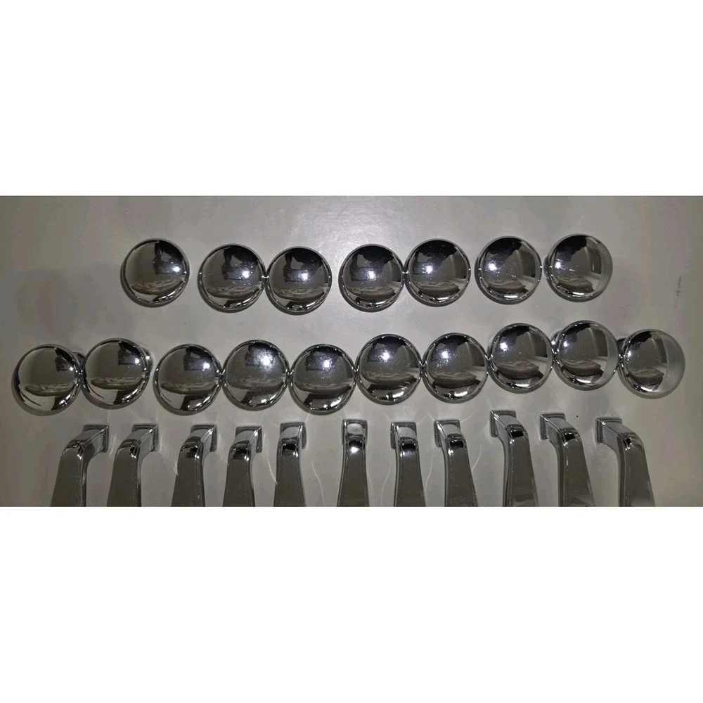 29‎ Pc Chrome Cabinet Hardware Lot 11 Drawer Pulls 18 Knobs w/ 2 Sizes Screws